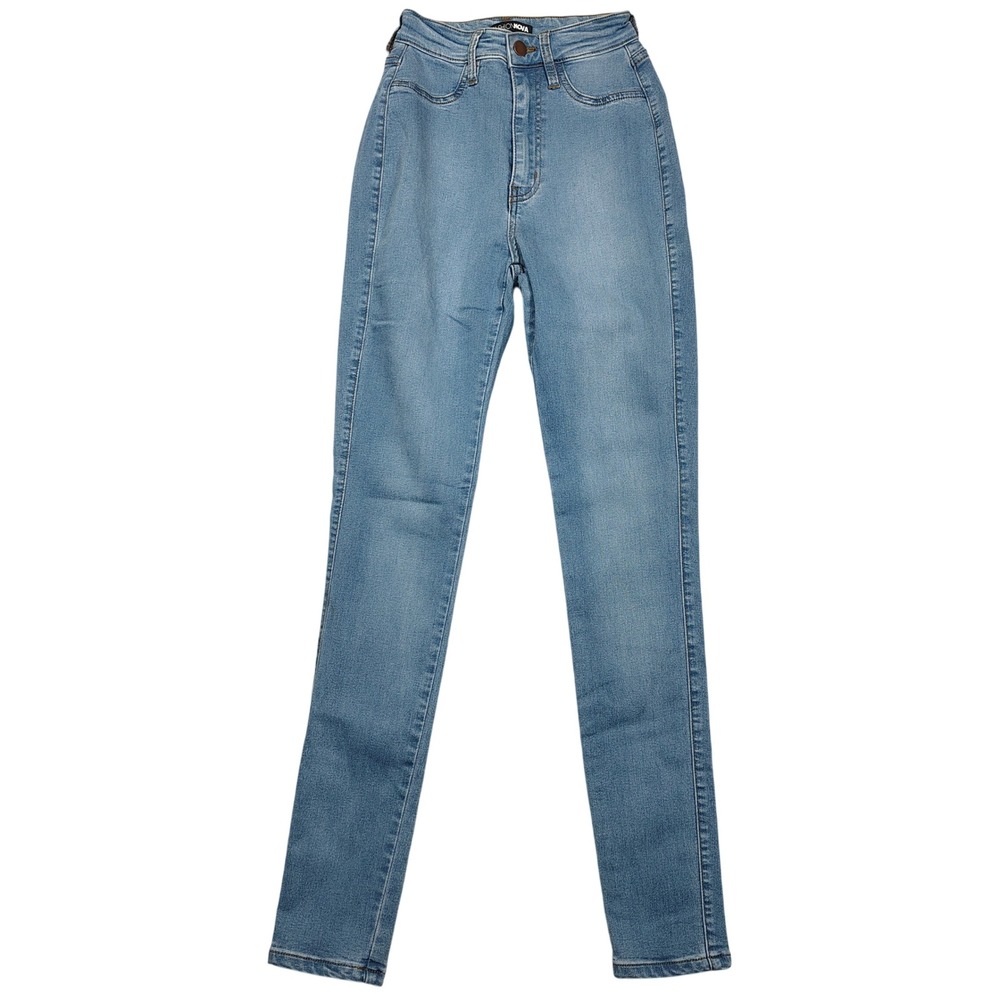 Fashion Nova Skinny Jeans Womens 3 Rayon High Rise Light Blue Solid